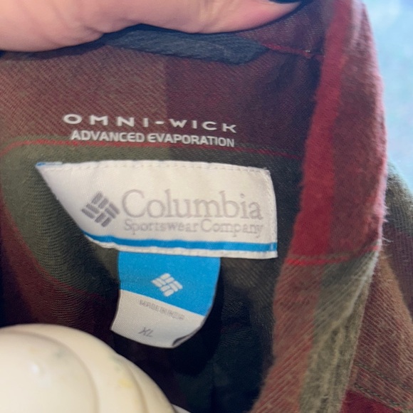 Columbia Men's Plaid Shirt - Red and Green - Picture 2 of 4